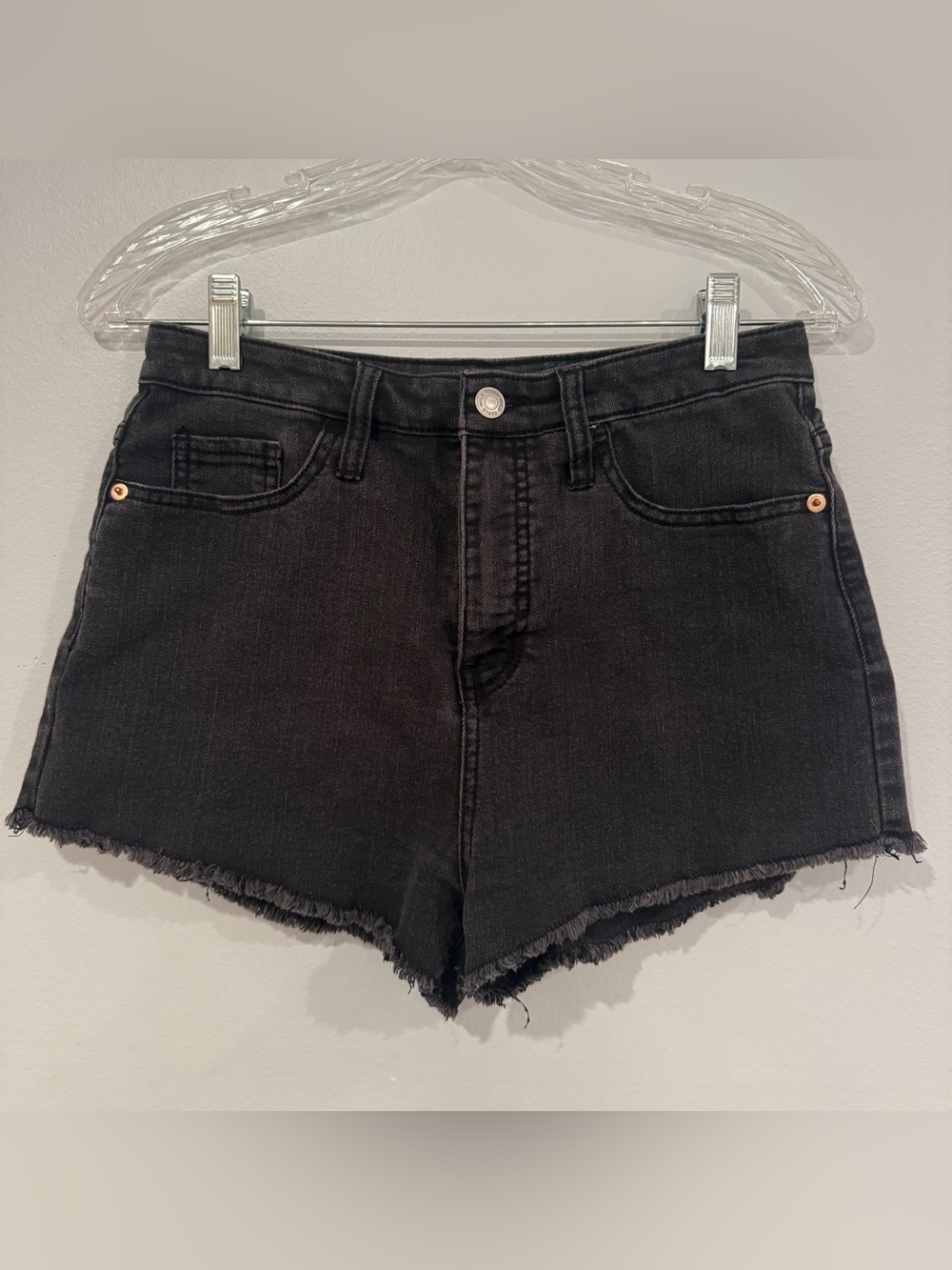 wild fable Black High-Rise Cutoff Denim Shorts